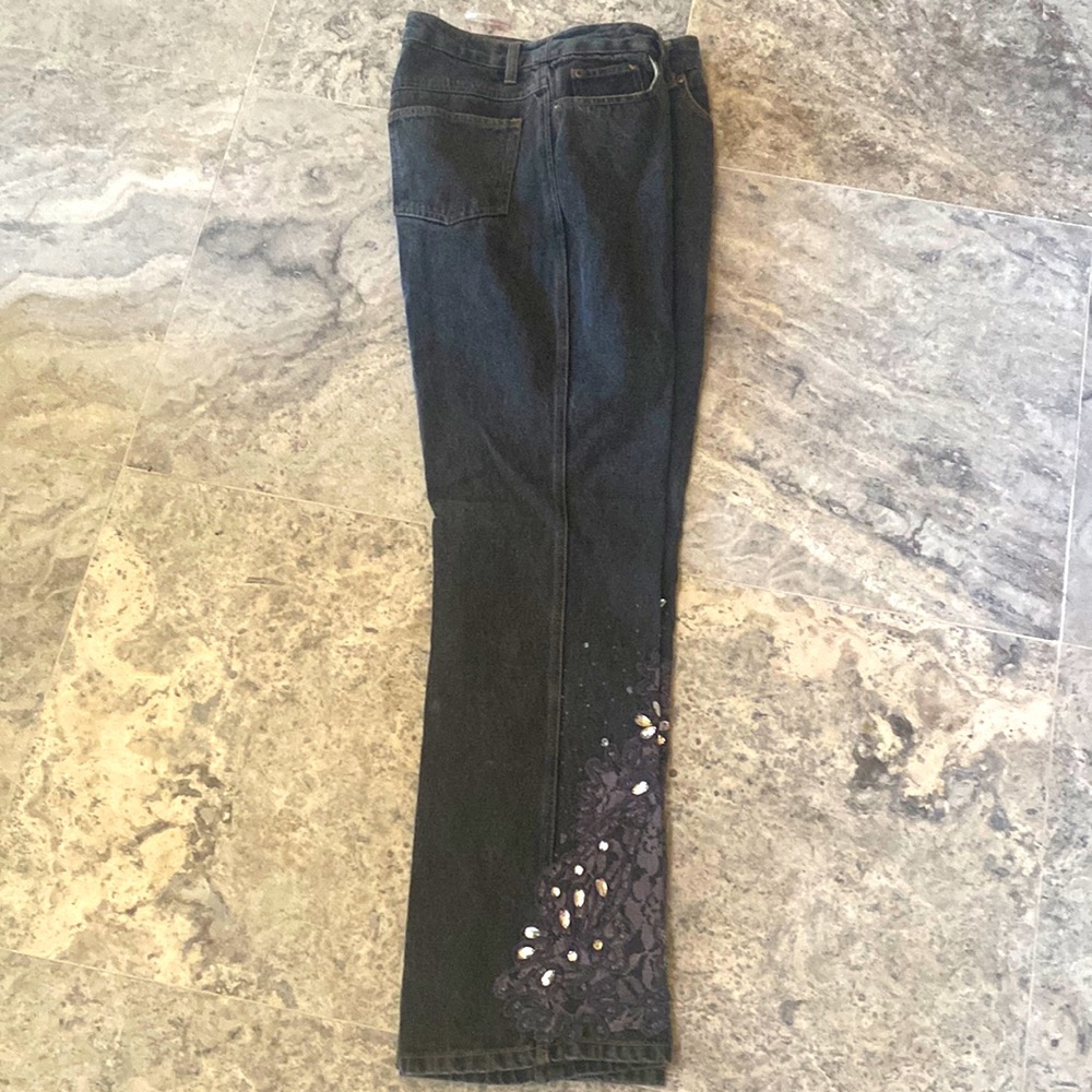 Gray washed embellished Jeans